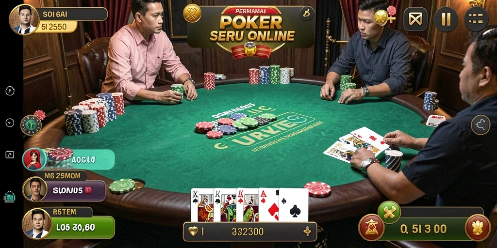 Tampilan menarik dari gameplay poker di 5RT yang menantang.