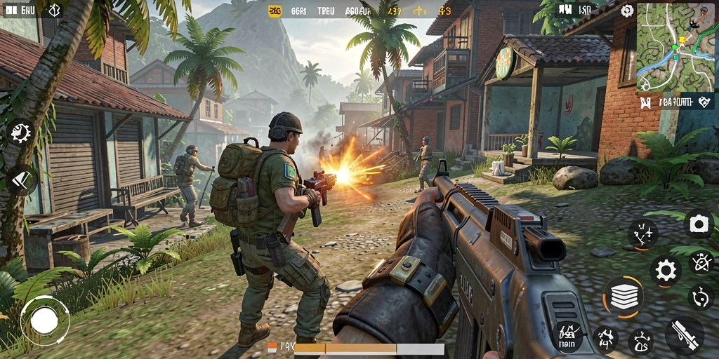 Tampilan gameplay TPS yang seru di 66K