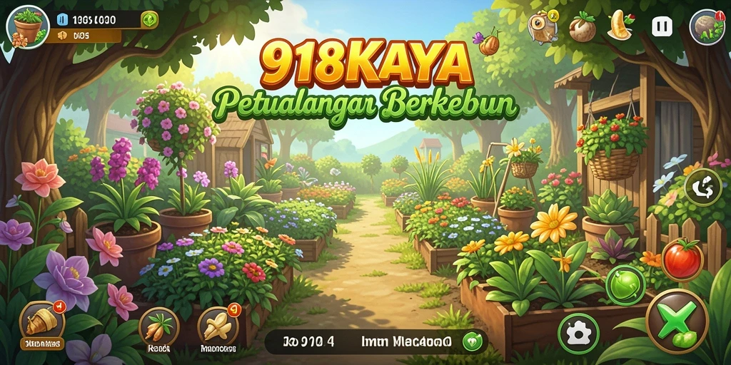 Gambaran gameplay seru 918KAYA dengan aktivitas berkebun yang menarik.