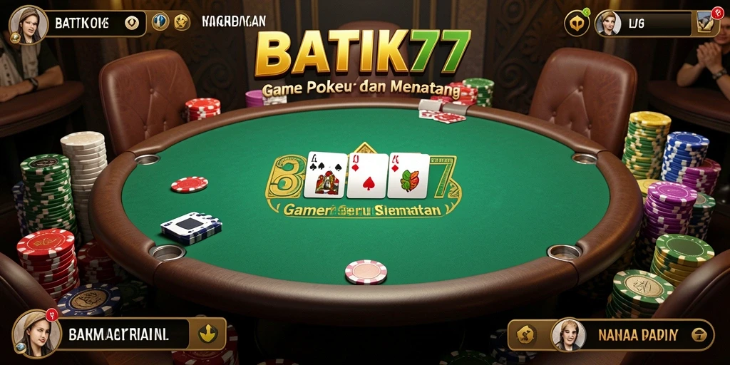 Tampilan menarik gameplay poker di BATIK77.