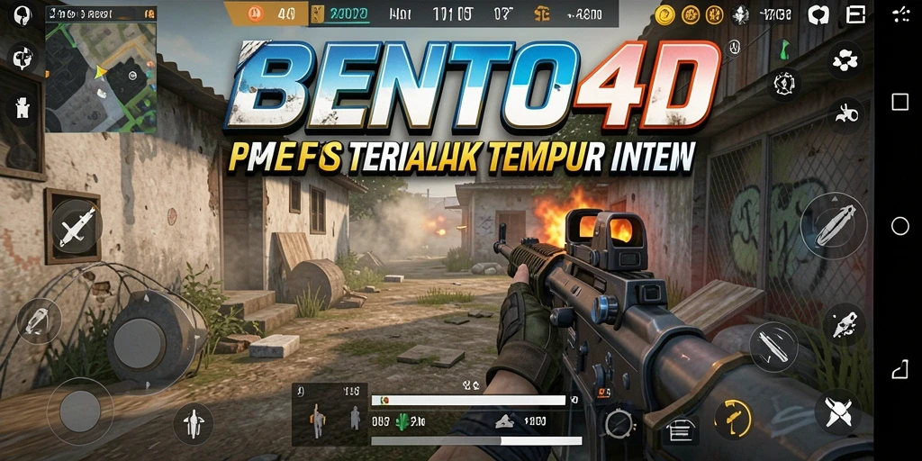 Screenshot gameplay BENTO4D yang menampilkan suasana pertempuran intens.