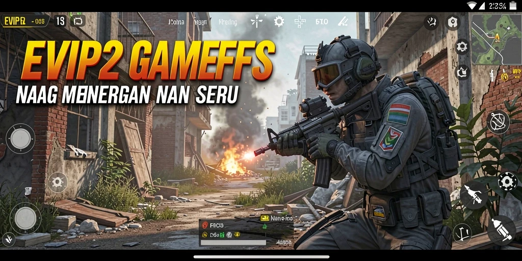 Screenshot gameplay menunjukkan aksi intens dalam permainan FPS.