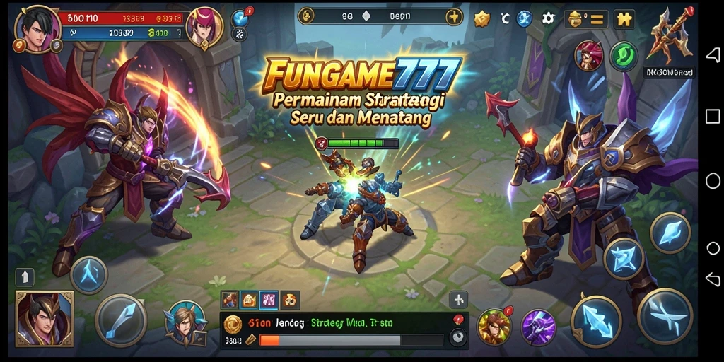 Tampilan gameplay menegangkan dari FUNGAME777 dengan berbagai strategi.