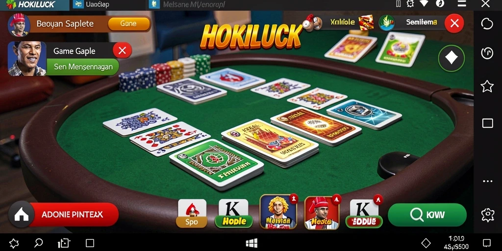 Tampilan gameplay Gaple yang seru di HOKILUCK.