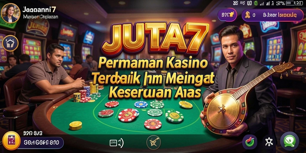 Screenshot utama JUTA7 menampilkan gameplay kasino yang mengasyikkan.