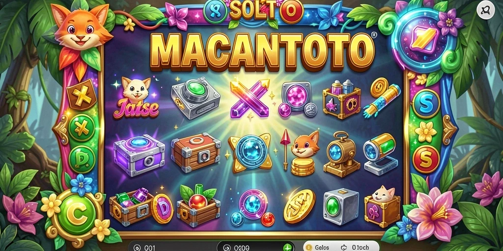 Tampilan gameplay Slot MACANTOTO yang menarik dan penuh warna.