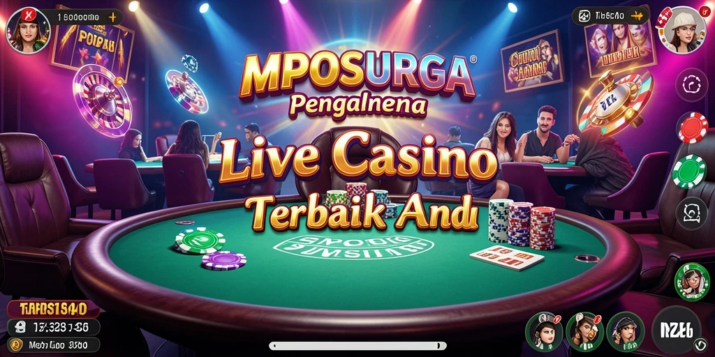 Tampilan gameplay Live Casino di MPOSURGA dengan dealer langsung dan suasana kasino.