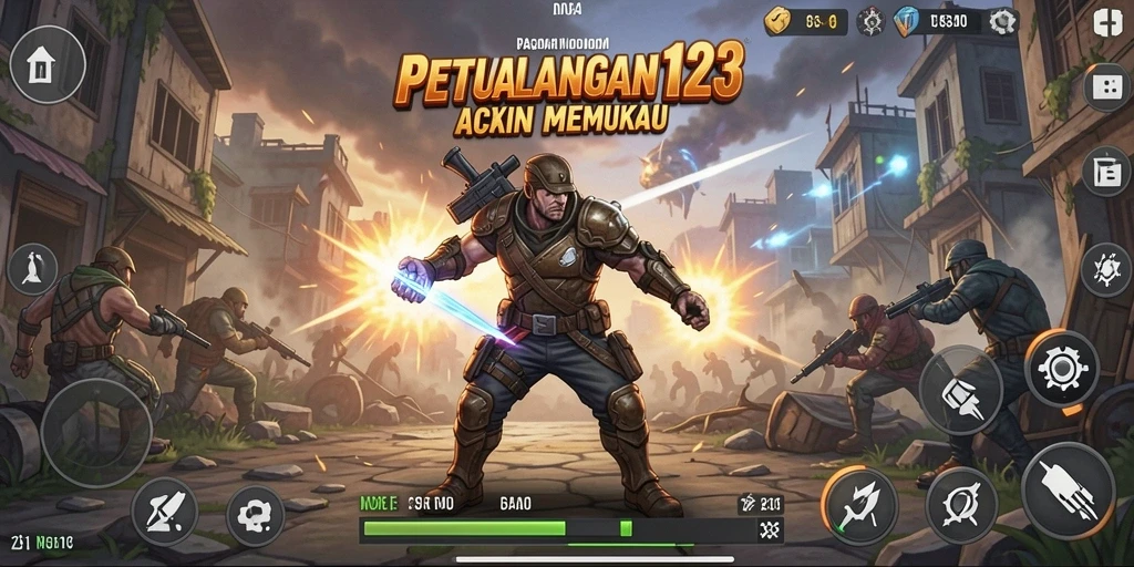 Tangkapan layar mencolok dari gameplay aksi PASAR123.