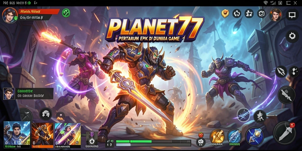 Gameplay seru dengan pertarungan karakter yang mendebarkan di PLANET77.