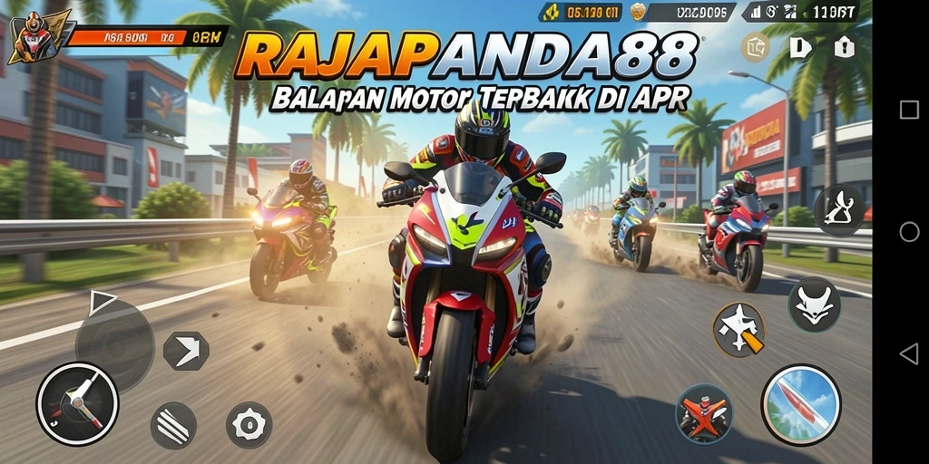 Gambaran gameplay balapan motor yang seru.