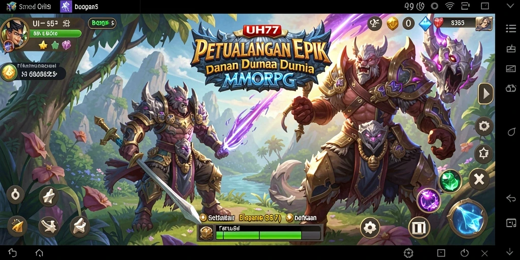 Tampilan gameplay UH77 yang seru dan mendebarkan dalam dunia MMORPG.