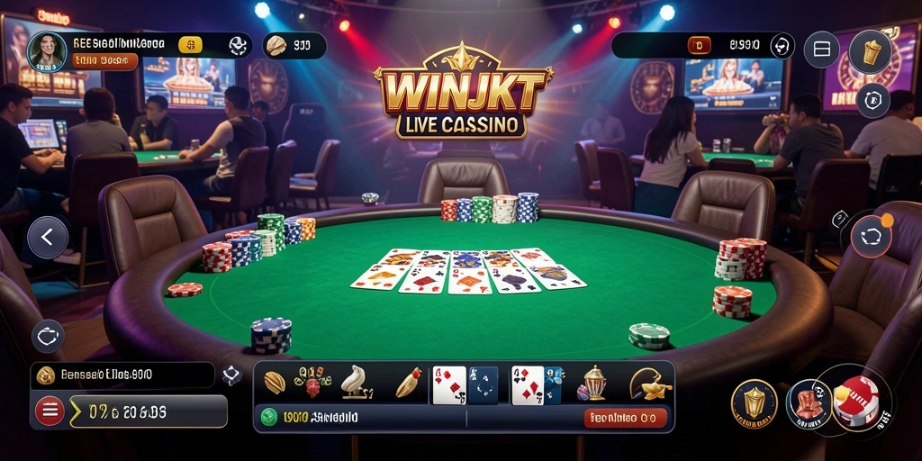 Tampilan permainan Live Casino yang mendebarkan di WINJKT.