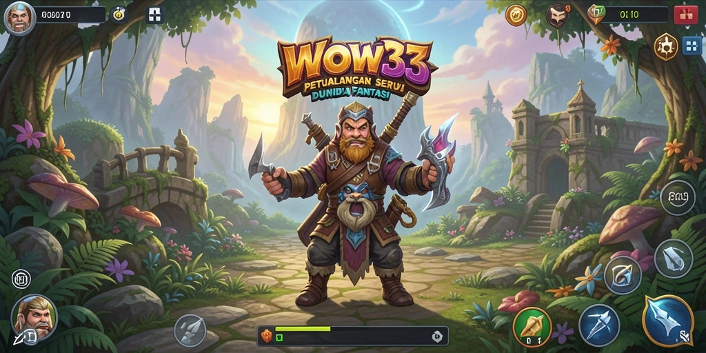 Screenshot menampilkan aksi seru di dunia petualangan WOW33.